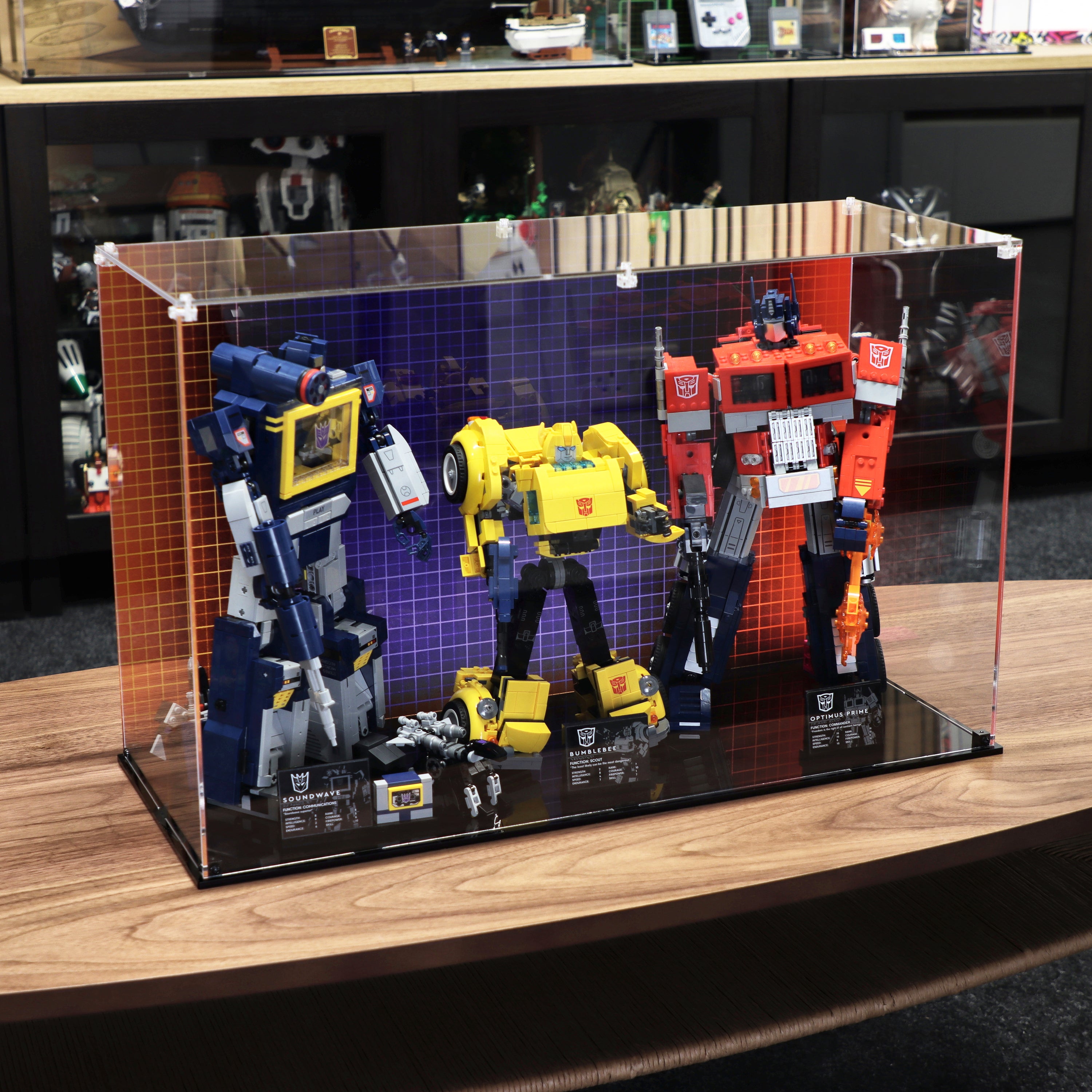 TRANSFORMERS COLLECTORS CASEトランスフォーマー海外 Lego3xTransformersDisplayCase_