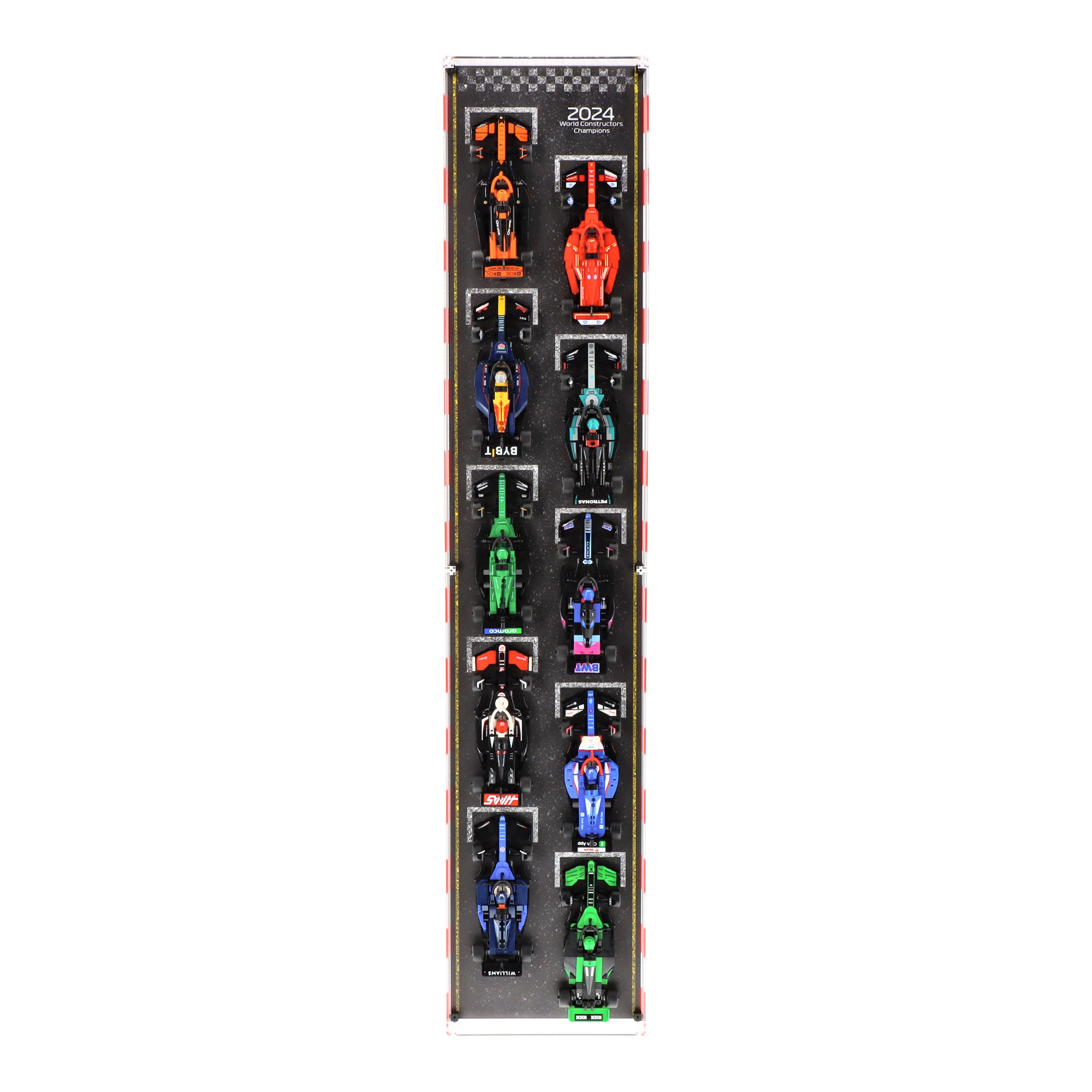 Wall Mounted Display Case for 10 x LEGO Speed Champions: Formula Ran