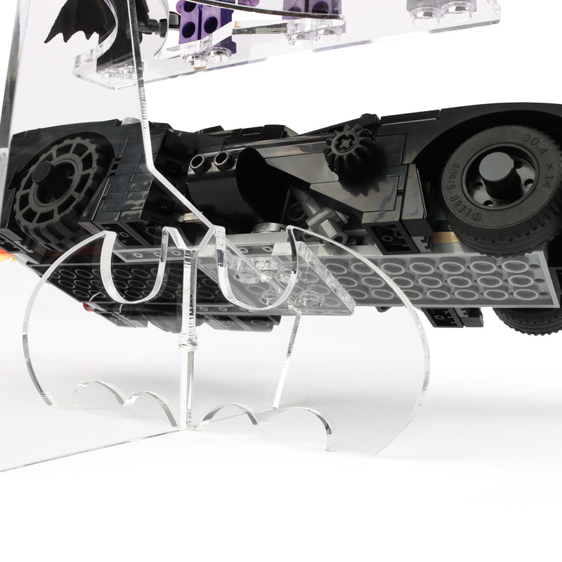 Load image into Gallery viewer, Dual Lego 76224 Batmobile &amp; Lego 76265 Batwing Display Stand
