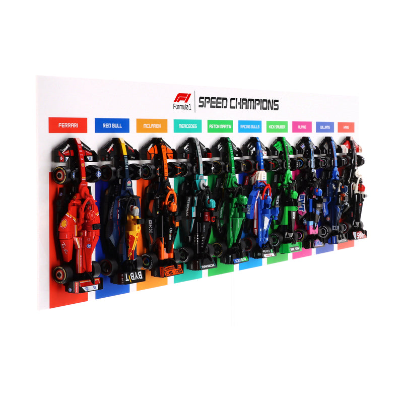Load image into Gallery viewer, Wall Mounted Display for 10 x LEGO Speed Champions: Formula 1 Range - Horizontal
