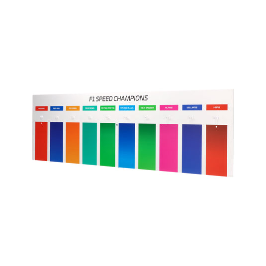 Wall Mounted Display for 10 x LEGO Speed Champions: Formula 1 Range - Horizontal