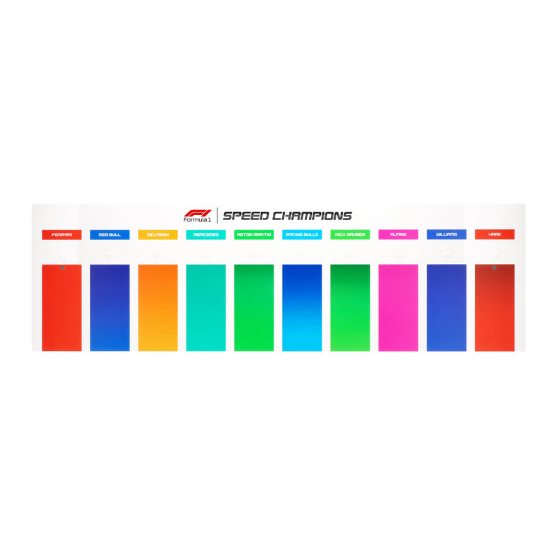 Load image into Gallery viewer, Wall Mounted Display for 10 x LEGO Speed Champions: Formula 1 Range - Horizontal
