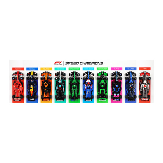 Wall Mounted Display for 10 x LEGO Speed Champions: Formula 1 Range - Horizontal