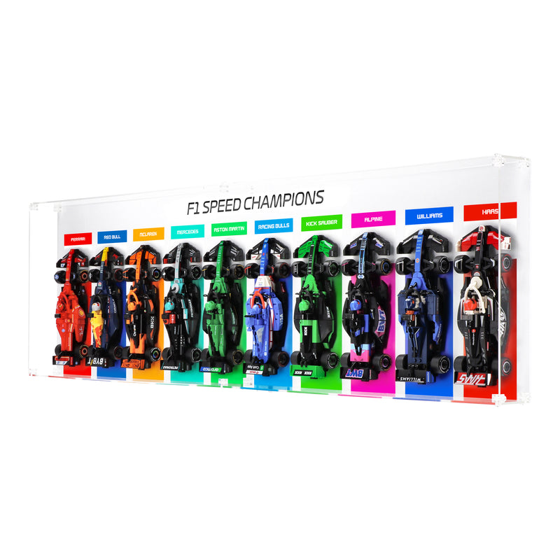 Load image into Gallery viewer, Wall Mounted Display Case for 10 x LEGO Speed Champions: Formula 1 Range - Horizontal

