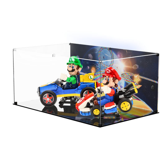 LEGO 72037 Mario & Standard Kart & 72050 Luigi & Mach 8 - Display Case