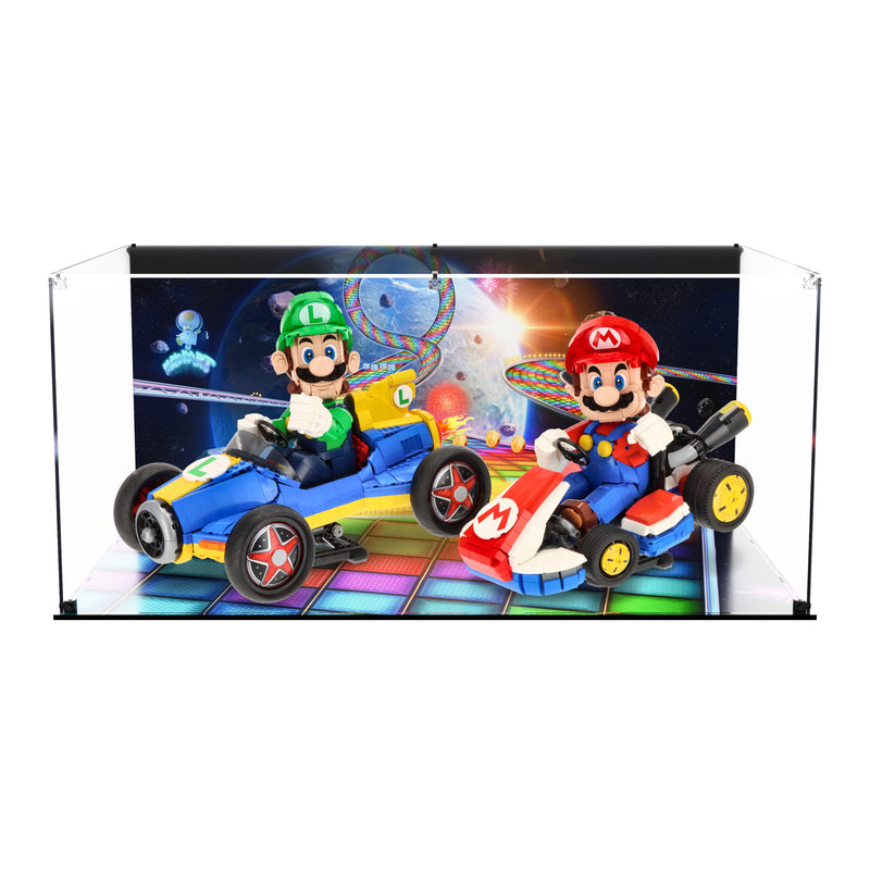 Load image into Gallery viewer, LEGO 72037 Mario &amp; Standard Kart &amp; 72050 Luigi &amp; Mach 8 - Display Case
