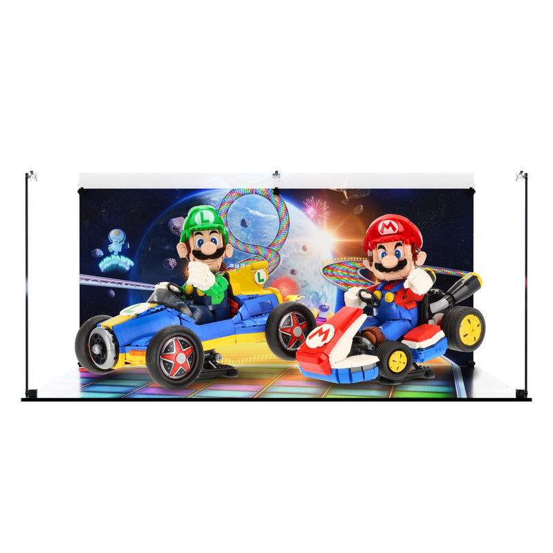 Load image into Gallery viewer, LEGO 72037 Mario &amp; Standard Kart &amp; 72050 Luigi &amp; Mach 8 - Display Case

