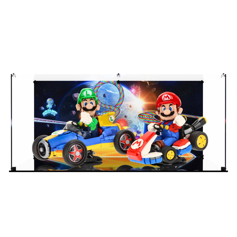 Load image into Gallery viewer, LEGO 72037 Mario &amp; Standard Kart &amp; 72050 Luigi &amp; Mach 8 - Display Case
