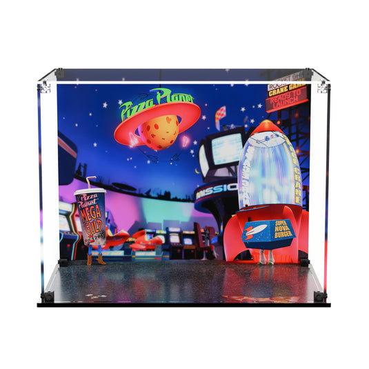 LEGO 43307 Alien with Pizza Planet Rocket Ride - Display Case