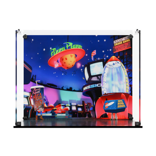 LEGO 43307 Alien with Pizza Planet Rocket Ride - Display Case