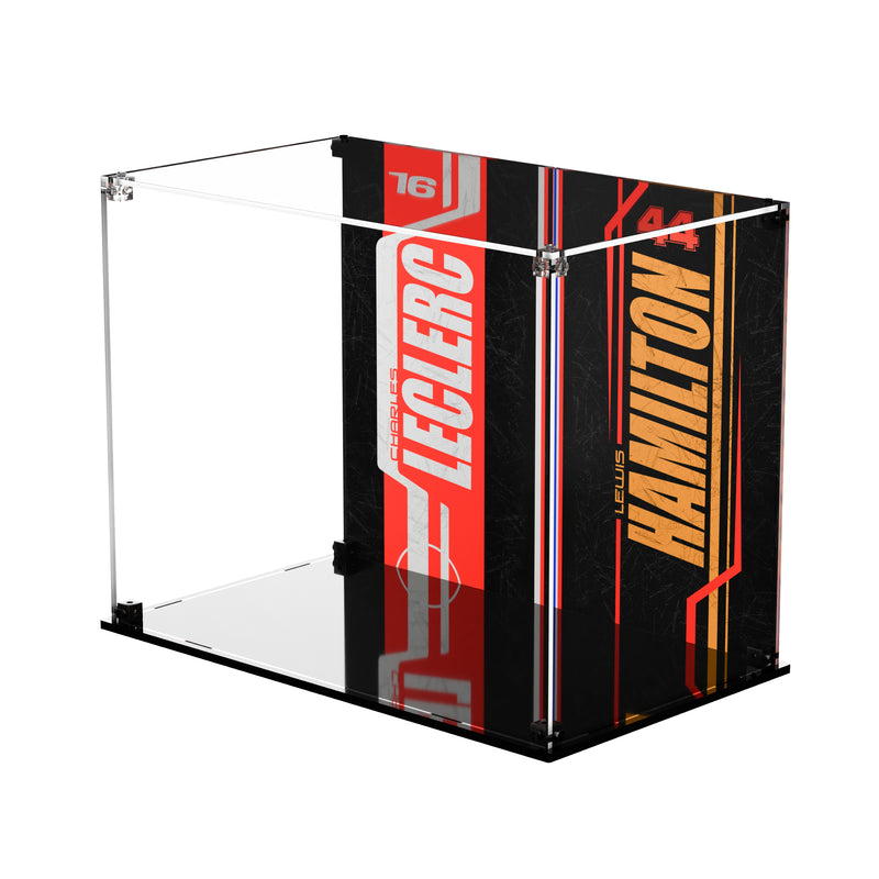 Load image into Gallery viewer, LEGO 43014 &amp; 43022 Scuderia Ferrari F1 Hamilton &amp; Leclerc Helmets - Display Case
