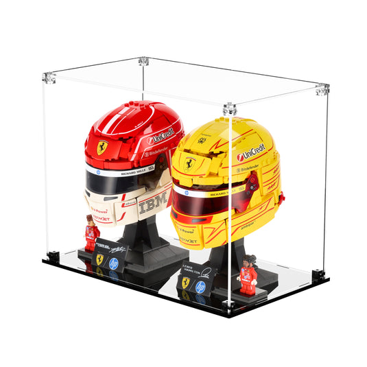 LEGO 43014 & 43022 Scuderia Ferrari F1 Hamilton & Leclerc Helmets - Display Case