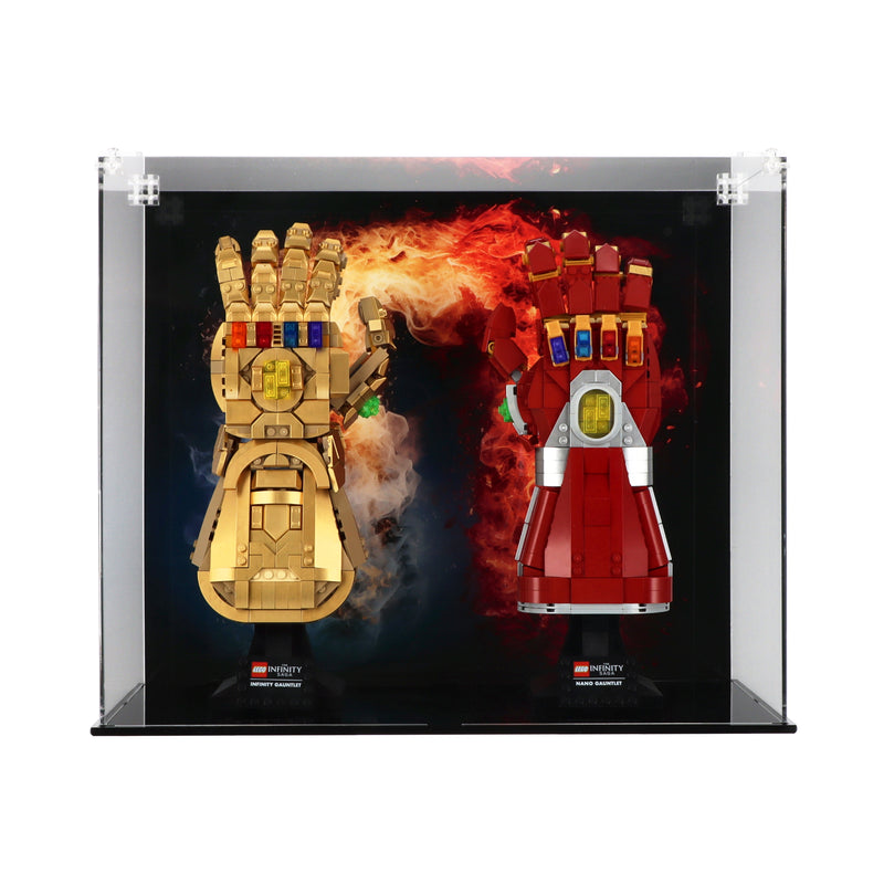 Load image into Gallery viewer, Lego 76191 Infinity Gauntlet &amp; Lego 76223 Nano Gauntlet Display Case
