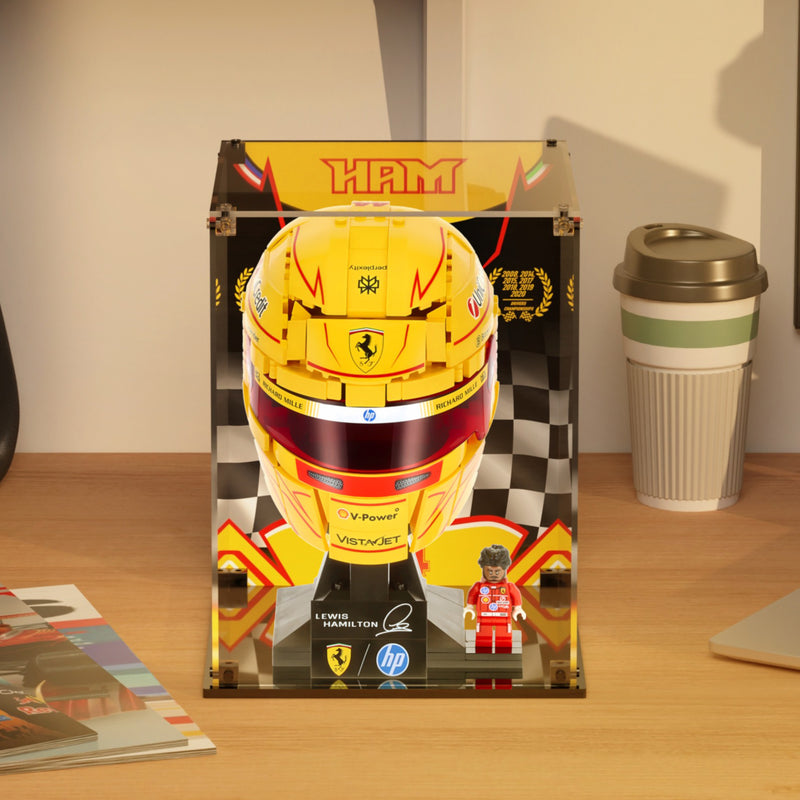 Load image into Gallery viewer, LEGO 43022 Scuderia Ferrari HP Lewis Hamilton Helmet - Display Case

