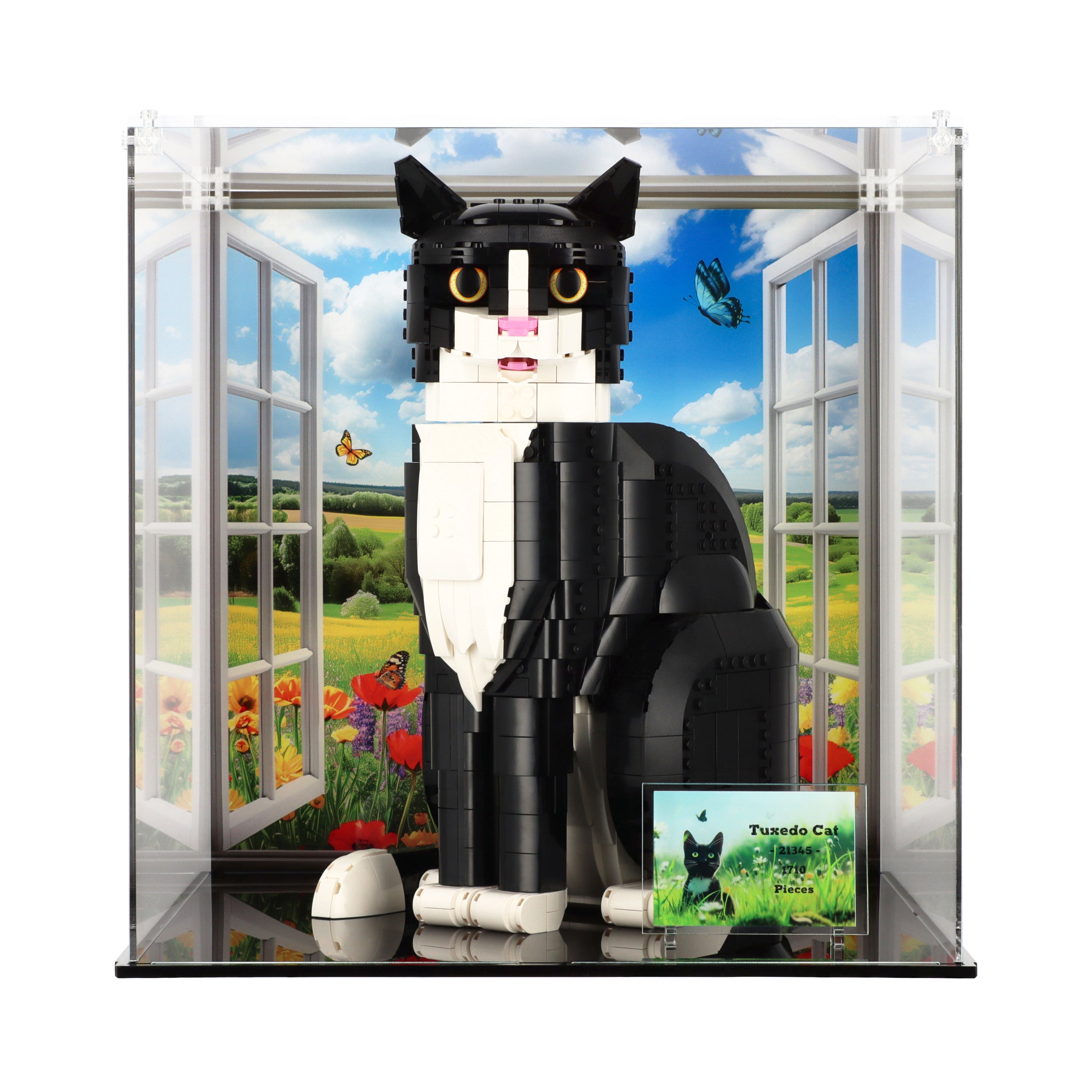 Cat Display Model Lego 21349 Tuxedo Cat - Display Case