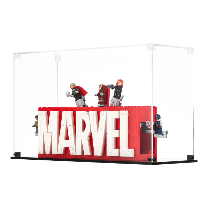 Load image into Gallery viewer, LEGO 76313 MARVEL Logo &amp; Minifigures - Freestanding Display Case
