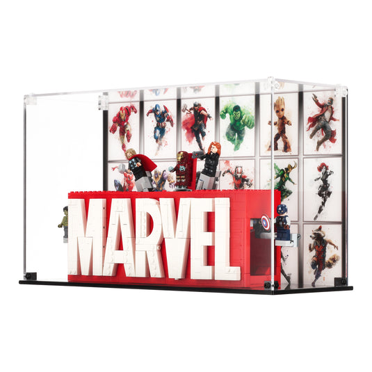 LEGO 76313 MARVEL Logo & Minifigures - Freestanding Display Case