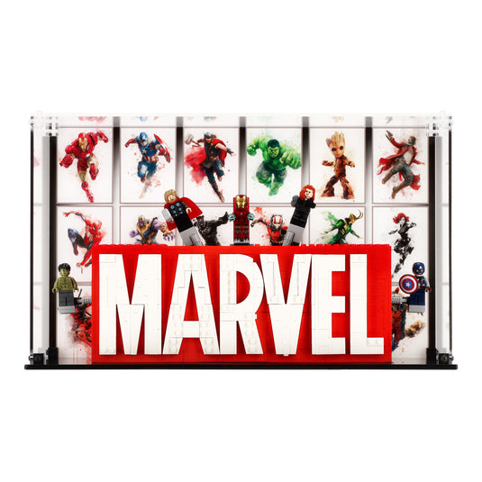 LEGO 76313 MARVEL Logo & Minifigures - Freestanding Display Case