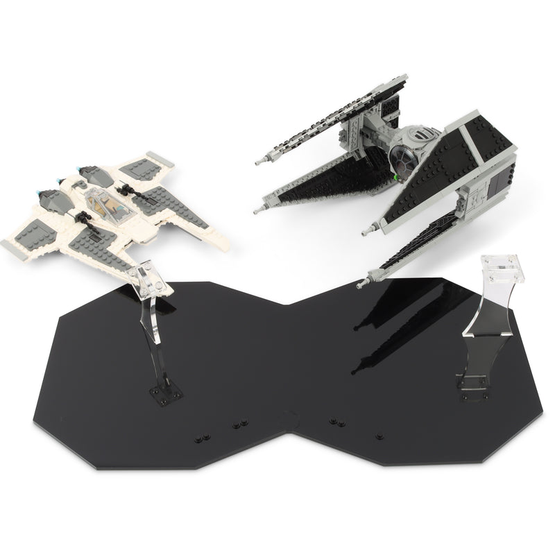 Load image into Gallery viewer, Lego 75348 Mandalorian Fang Fighter vs. TIE Interceptor Display Stand
