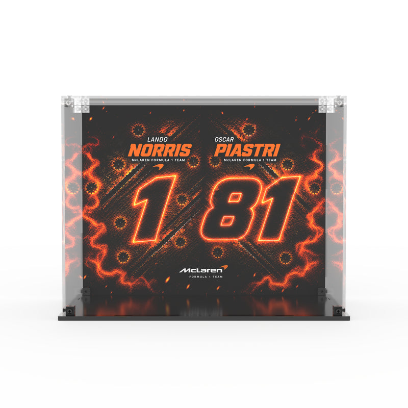 Load image into Gallery viewer, LEGO 43017 &amp; 43023 McLaren Mastercard F1 Norris &amp; Piastri Helmets - Display Case
