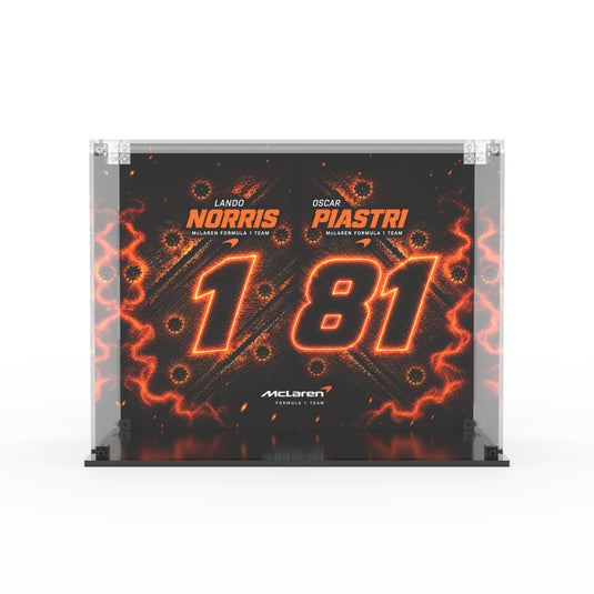 LEGO 43017 & 43023 McLaren Mastercard F1 Norris & Piastri Helmets - Display Case
