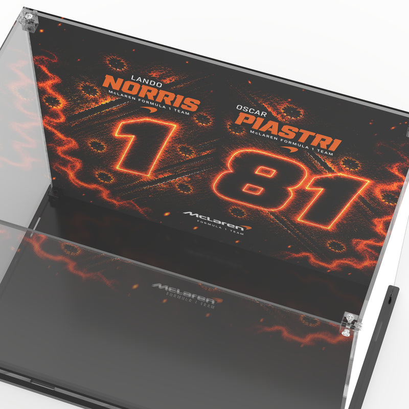 Load image into Gallery viewer, LEGO 43017 &amp; 43023 McLaren Mastercard F1 Norris &amp; Piastri Helmets - Display Case
