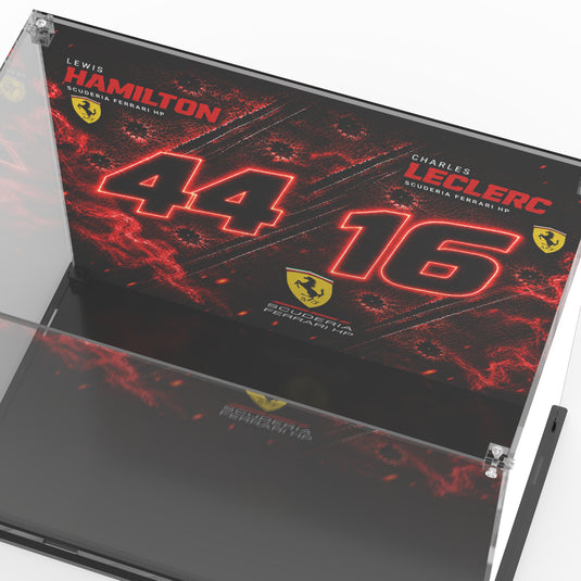 LEGO 43014 & 43022 Scuderia Ferrari F1 Hamilton & Leclerc Helmets - Display Case