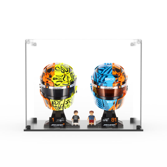 LEGO 43017 & 43023 McLaren Mastercard F1 Norris & Piastri Helmets - Display Case