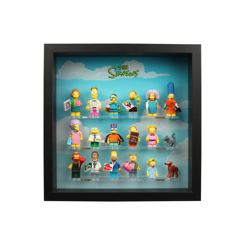 Load image into Gallery viewer, Lego 71009 Simpsons Series 2 Minifigure Display Case Insert for IKEA SANNAHED Frame (25x25cm)
