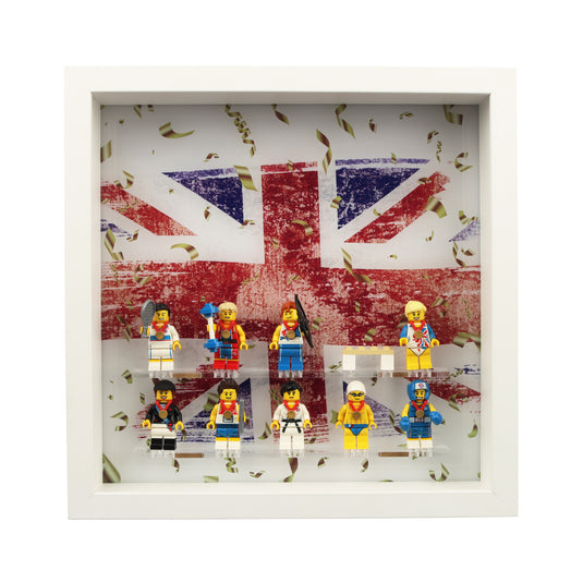 Lego 8909 Team GB Minifigure Display Case Insert for IKEA SANNAHED Frame (25x25cm)