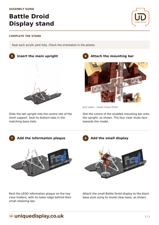 UniqueDisplay LEGO Battle Droid - Assembly-Guide