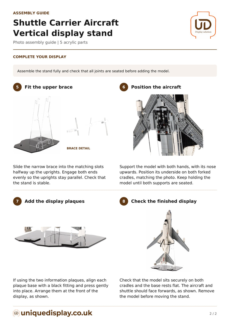 Load image into Gallery viewer, UniqueDisplay LEGO 10360 Shuttle Carrier Aircraft - Assembly-Guide
