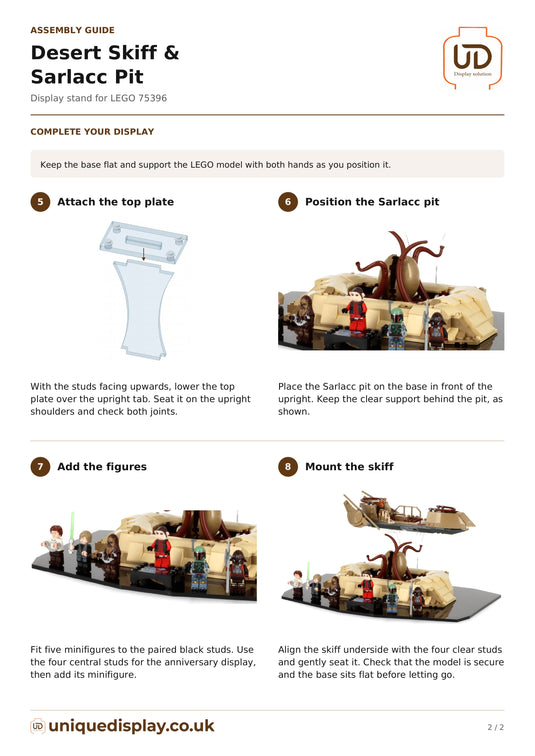 UniqueDisplay LEGO 75396 Desert Skiff & Sarlacc Pit - Assembly-Guide