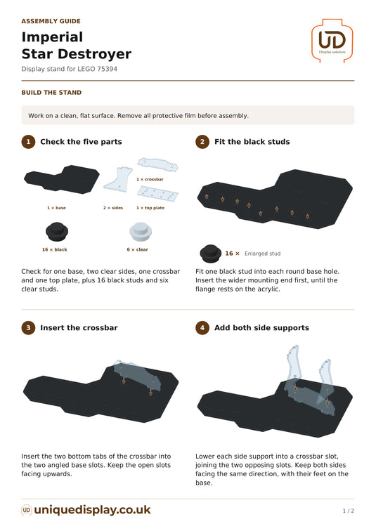 UniqueDisplay LEGO 75394 Imperial Star Destroyer - Assembly-Guide