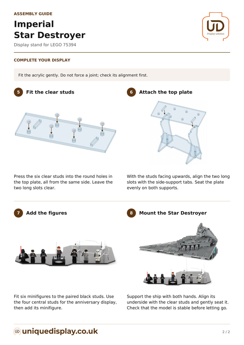 Load image into Gallery viewer, UniqueDisplay LEGO 75394 Imperial Star Destroyer - Assembly-Guide
