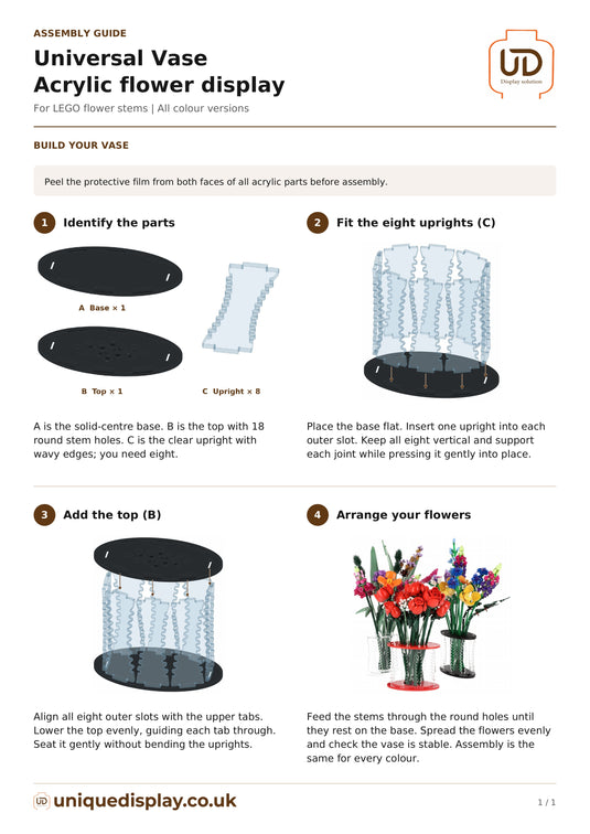 UniqueDisplay LEGO Bouquet - Assembly-Guide