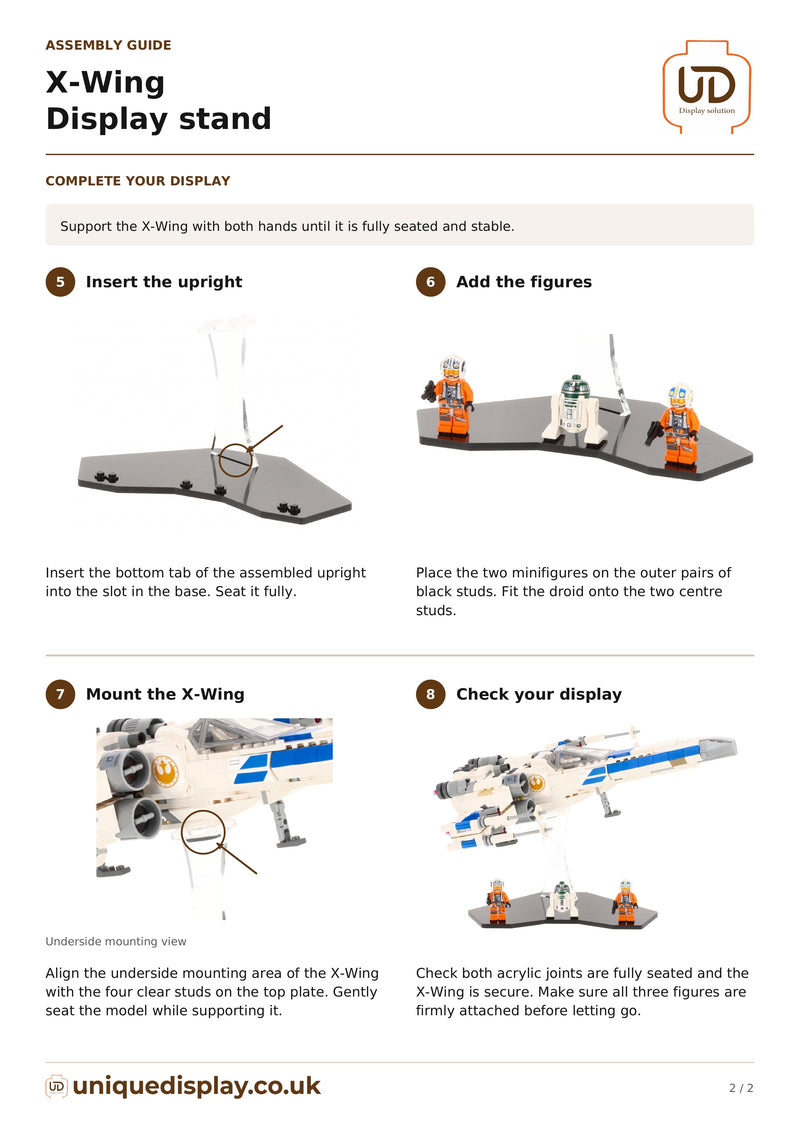 Load image into Gallery viewer, UniqueDisplay LEGO X-Wing - Assembly-Guide
