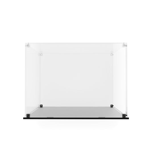 Empty clear acrylic display case for LEGO 11505 Woodland Mushrooms with black base