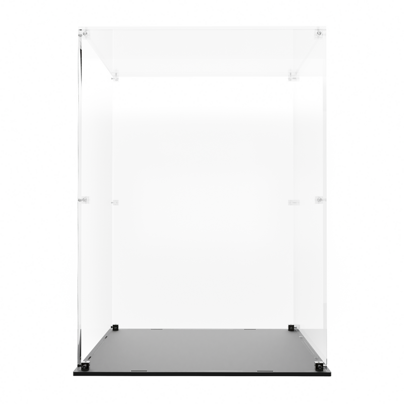 Load image into Gallery viewer, Empty clear Rayquaza display case with black base
