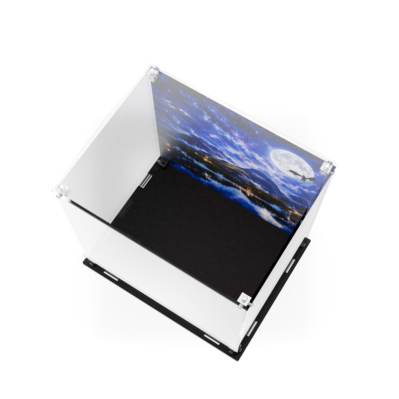 Load image into Gallery viewer, Top view of display case with printed back
