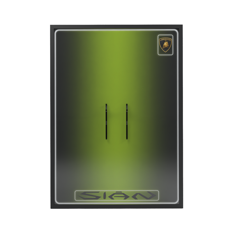 Load image into Gallery viewer, LED wall display for LEGO Technic 42115 Lamborghini Sián FKP 37, front view without model showing mounting supports
