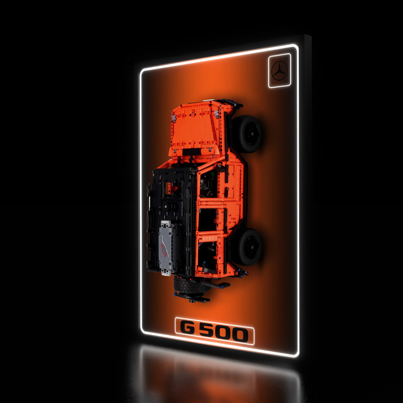 Load image into Gallery viewer, LED wall display for LEGO Technic 42177 Mercedes-Benz G 500, illuminated right angle with model
