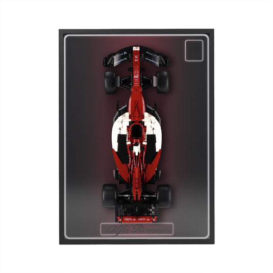 LED wall display for CaDA C64005W Alfa Romeo F1 ORLEN C42, straight-on view in ambient light with model