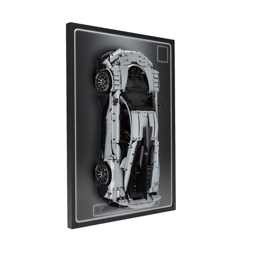 LED wall display for CaDA C61503W Mercedes-AMG ONE, left angle in ambient light with model