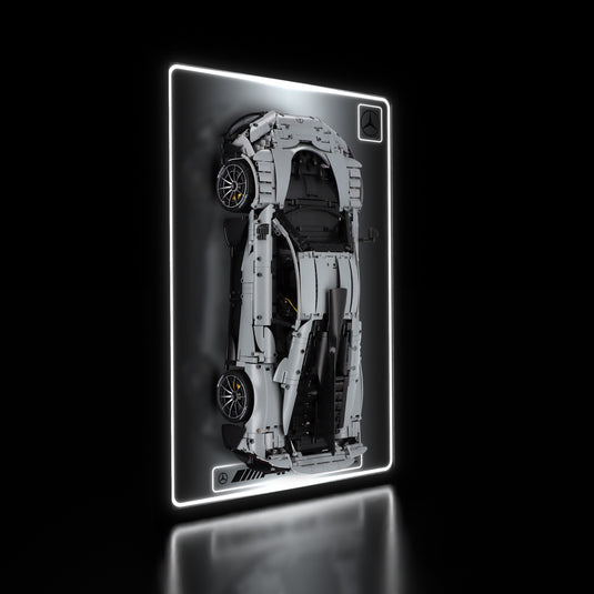 LED wall display for CaDA C61503W Mercedes-AMG ONE, illuminated left angle with model