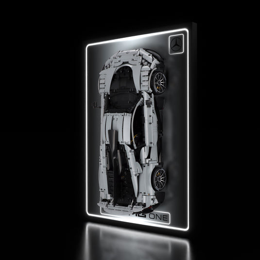 LED wall display for CaDA C61503W Mercedes-AMG ONE, illuminated right angle with model