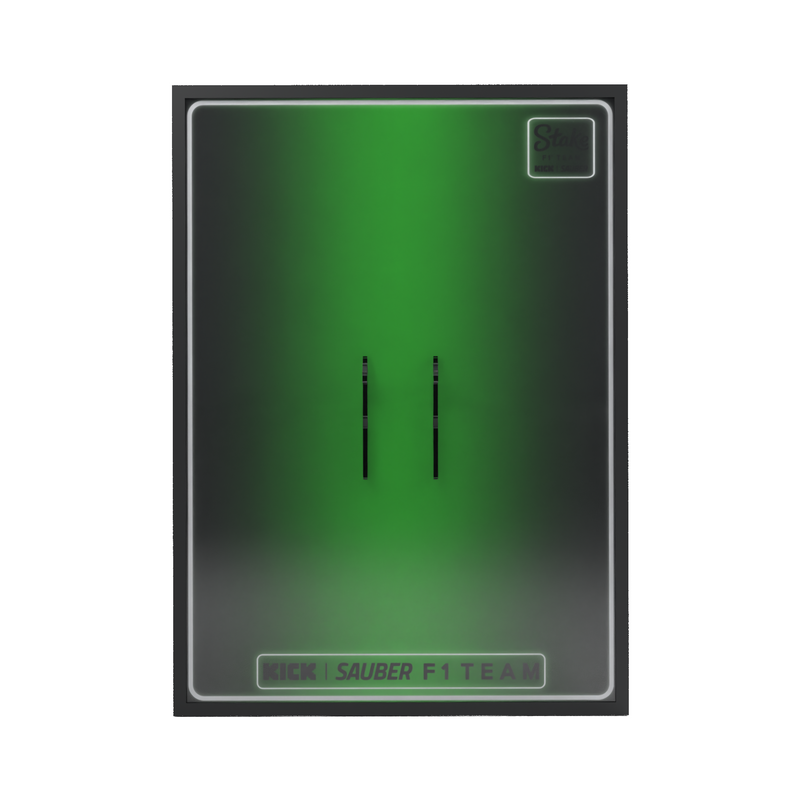 Load image into Gallery viewer, LED wall display for CaDA C64010W KICK Sauber F1 Team C44, front view without model showing mounting supports
