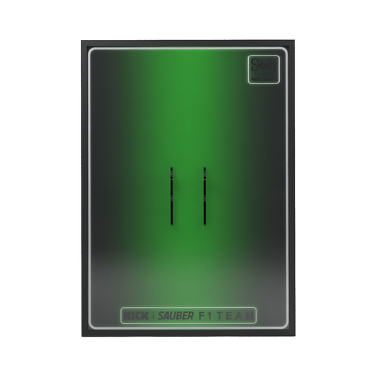 LED wall display for CaDA C64010W KICK Sauber F1 Team C44, front view without model showing mounting supports