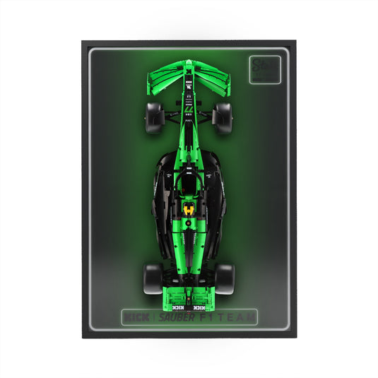 LED wall display for CaDA C64010W KICK Sauber F1 Team C44, straight-on view in ambient light with model