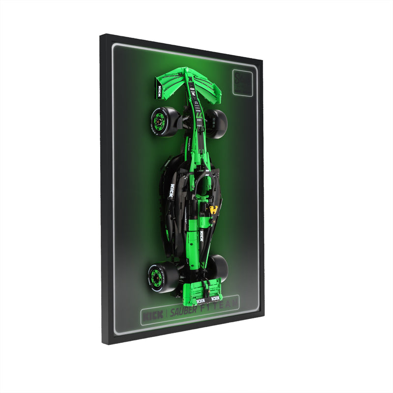 Load image into Gallery viewer, LED wall display for CaDA C64010W KICK Sauber F1 Team C44, left angle in ambient light with model
